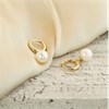 9ct Gold Freshwater Pearl Hoop Drop Earrings - 20mm drop - G3128 Alternative Image