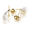 9ct Gold Two Colour Pearl And Diamond Stud Earrings - 13mm - G3135 Alternative Image
