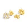 9ct Gold CZ Flower Stud Earrings - G3201 Alternative Image
