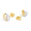 9ct Two Colour Gold CZ Stud Earrings - G3204 Alternative Image
