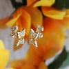 9ct Gold Cubic Zirconia Butterfly Stud Earrings - G32112 Alternative Image
