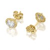 9ct Gold Cubic Zirconia Halo Stud Earrings - 7mm - G3291 Alternative Image
