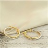 9ct Two Colour Gold Double Hoop Earrings - 18mm - G41145 Alternative Image