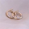 9ct Two Colour Gold Double Side Diamond Cut Hoop Earrings - G41181 Alternative Image
