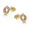 9ct Gold Three Colour Entwined Oval Stud Earrings - 9mm - G4641 Alternative Image