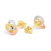 9ct Three Colour Gold Cubic Zirconia Knot Earrings - G4661 Alternative Image