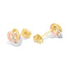 9ct Three Colour Gold Interlocking Circle Stud Earrings - G4662 Alternative Image