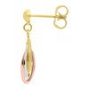 9ct Gold Three Colour Entwined Oval Drop Earrings - 20mm drop - G4822 Alternative Image