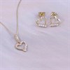 9ct Gold Heart CZ Pendant And Earring Set - G5021 Alternative Image