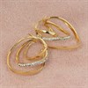 Bonded Silver And 9ct Gold Crystal Triple Hoop Earrings - G9948 Alternative Image