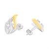 Bonded Silver And 9ct Gold CZ Teardrop Stud Earrings - G9951 Alternative Image
