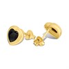 Hot Diamonds Gold 18ct Gold Plated Onyx Heart Stud Earrings - J0307 Alternative Image