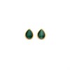 Hot Diamonds Gold 18ct Gold Plated Diamond Revive Malachite Teardrop Stud Earrings - J0329 Alternative Image