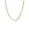 Silver Pearl Semi-Round 5mm Strand Necklace- 17" - J3018 Alternative Image