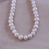 Silver Pearl Semi-Round 5mm Strand Necklace- 17" - J3018 Alternative Image
