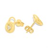 Michael Kors MKC1572AN710 Yellow Gold Tone CZ Lock Stud Earrings - J94162 Alternative Image