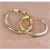 Bonded Silver And 9ct Gold Half Twist And Tube Hoop Earrings - M3006 Alternative Image