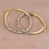 Bonded Silver And 9ct Gold Twist & Tube Hoop Earrings - M3010 Alternative Image