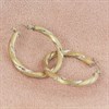 Bonded Silver And 9ct Gold Twisted Brushed Hoop Earrings - M3014 Alternative Image