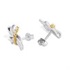 Bonded Silver And 9ct Gold Cubic Zirconia Stud Earrings - M3020 Alternative Image