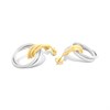 Bonded Silver And 9ct Gold Hoop Drop Earrings - M3021 Alternative Image
