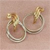 Bonded Silver And 9ct Gold Hoop Drop Earrings - M3021 Alternative Image