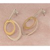 Bonded Silver And 9ct Gold Alternating Oval Drop Earrings - M3023 Alternative Image