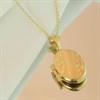 Bonded Silver And 9ct Gold Engraved Oval Locket - M3031 Alternative Image