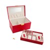 Large Red Bonded Leather Jewel Box With Tray - P55184 Alternative Image