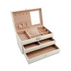 Ivory Bonded Leather Large Jewel Box - P55195 Alternative Image