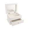 White Wooden Jewellery Box With Drawer - P56193 Alternative Image