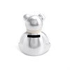 Silver Plated Teddy Money Box With Cream Ribbon and Enamel Accents - P75137 Alternative Image