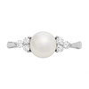 9ct White Gold Freshwater Pearl And Diamond Ring - 18pts - R0430 Alternative Image