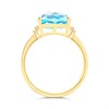 9ct Gold Blue Topaz And Diamond Cushion Ring - R0982 Alternative Image