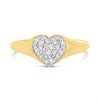 9ct Gold Heart Pave-Set Diamond Ladies Signet Ring - R2524 Alternative Image