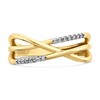 9ct Gold Cubic Zirconia Crossover Ring - R5976 Alternative Image