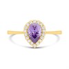 9ct Gold Purple And Clear CZ Teardrop Ring - R6101 Alternative Image