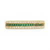 9ct Gold Green And Clear CZ Three Row Claw Set Ring - R6137 Alternative Image