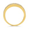 9ct Gold Green And Clear CZ Three Row Claw Set Ring - R6137 Alternative Image