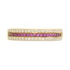 9ct Gold Pink And Clear CZ Three Row Claw Set Ring - R6138 Alternative Image