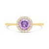9ct Gold Purple And Clear CZ Claw Set Ring - R6152 Alternative Image