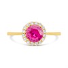 9ct Gold Pink And Clear CZ Claw Set Ring - R6156 Alternative Image