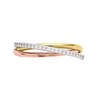 9ct Three Colour Gold Cubic Zirconia Russian Style Ring - R6563 Alternative Image
