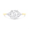 9ct Gold Emerald Cut CZ Shoulder Ring - R6589 Alternative Image