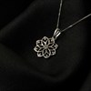 9ct White Gold Cubic Zirconia Flower Necklace - R69100 Alternative Image