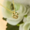 9ct Gold Green And White Cubic Zirconia Heart Necklace - R69110 Alternative Image