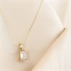9ct Gold Emerald Cut Cubic Zirconia Necklace - R69124 Alternative Image