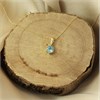 9ct Gold Blue Topaz Solitaire Necklace - R7017 Alternative Image