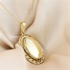9ct Gold Oval Border Locket And Chain - R7202 Alternative Image