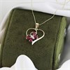 9ct Gold Ruby And Diamond Butterfly Heart Necklace - R8135 Alternative Image